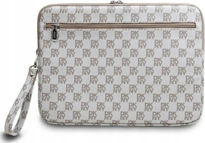 Mbulesë notebook DKNY PU Leather Checkered Pattern and Stripe, 15–16", beige