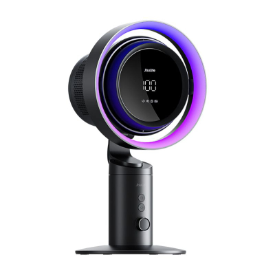 Ventilator tavoline JISULIFE Air Purifier, filtër H11 HEPA, bateri 10000mAh, RGB, i zi