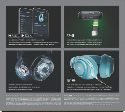 Kufje lojërash SteelSeries Arctis Nova 3X Wireless, për Xbox, Bluetooth, 40 orë bateri, ngjyrë aqua