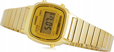 Orë digjitale Casio LA670WGA-9DF, kronometër, alarm, ar