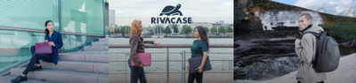 Çantë laptopi Rivacase 7521, 14\", poliestër i riciklu, e zezë