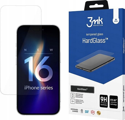 Xham mbrojtës HardGlass për iPhone 16 Pro, 9H, 0.3mm, transparent