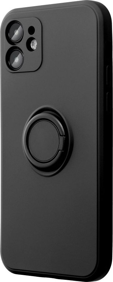Mbulesë telefoni 1Mcz Grip Ring Skinny për Xiaomi Redmi A1 A2, silikon, me unazë mbajtëse, e zezë