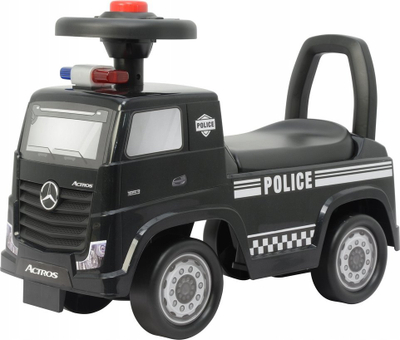 Makinë lodër me hipje LEAN Toys Mercedes Actros Police 3316A, për kalamaj 3+, e zezë