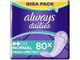 Peceta ditore Always Dailies Normal Fresh & Protect, giga pack, 80 copë