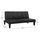 Divan krevati HM3002.02, 3 vende, PU lëkurë, 186x90x82 cm, i zi