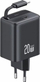 Karikues muri USAMS CC233, USB C 20W PD QC, kabllo USB C tërheqëse, i zi