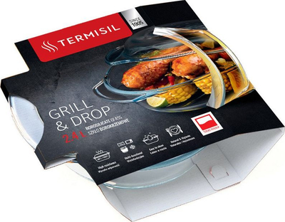 Сад од стакло за рерна Żaro Grill&amp;Drop Beef, 2.4L, отпорен на висока температура, проѕирен