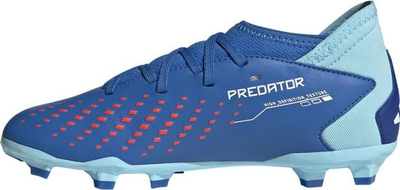 Këpucë futbolli për kalamaj Adidas Predator Accuracy.3 FG, për fusha të thata, blu me të bardhë