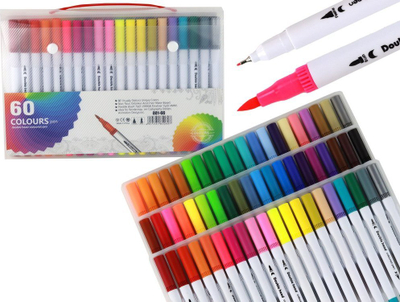 Set markera Leantoys Double-Sided, 60 copë, dyanshëm, shumëngjyrësh