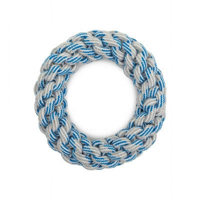 Lodër për qen BarryKing Thick Ring, unazë litar 18 cm, bardh e blu