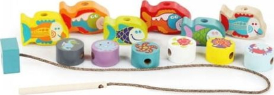 Lojë druri me fije Cubika Wise Elk Fishes, edukative, shumëngjyrëshe