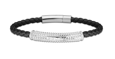 Byzylyk për meshkuj Police Timeless Leather Hardware PEAGB2214901, i argjendtë/ i zi