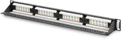 Пач панел Digitus CAT 6 Class E, 24 порти, 19\", неекраниран