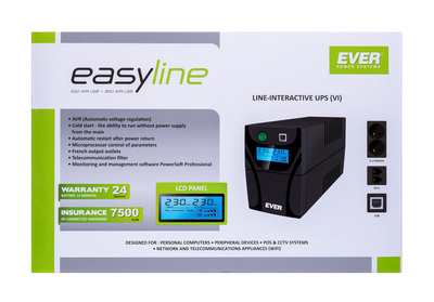 Furnizues UPS Ever Easyline 650AVR USB, 650VA, i zi