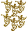 Stickerë dekorativë Craft with Fun Christmas Glitter Angels, vetëngjitës, set me 6 copë, ngjyrë ari me shkëlqim