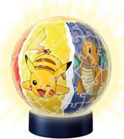 Puzzle 3D me dritë nate Ravensburger Pokemon, 72 pjesë, diametër 12.9cm, i shumëngjyrshëm