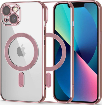 Mbështjellës telefoni Tech-Protect MagShine për iPhone 13, MagSafe, transparent gold pink