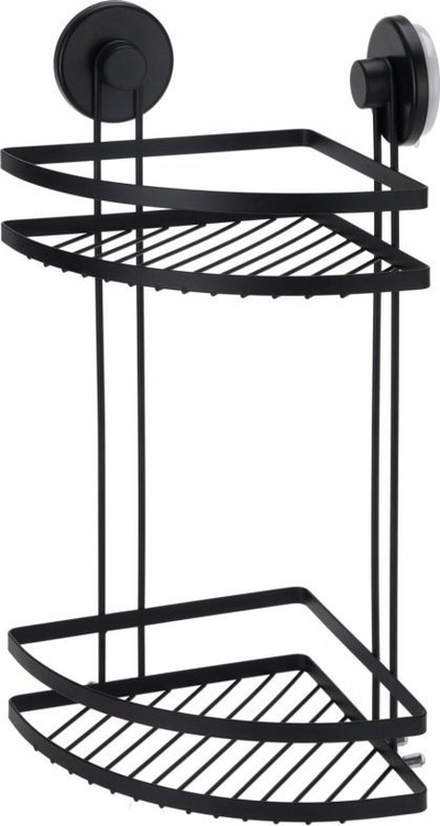 Raft këndor dushi EXCELLENT Metal Corner Shelf KO-C80653650, 2 nivele, 26x18x37 cm, i zi