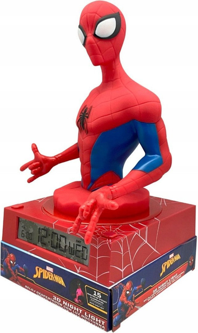 Ora alarmi Kids Licensing Marvel Spiderman, me dritë nate, shumëngjyrëshe