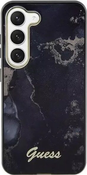 Futrollë telefoni Guess Golden Marble për Samsung Galaxy S23 Plus, hardcase, e zezë