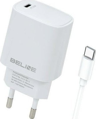 Karikues Beline BLNCB20C, 20W PD 3.0, 1x USB-C, me kabllo, i bardhë