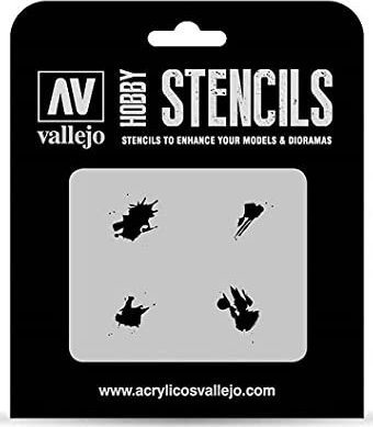 Шаблон Vallejo Stencils Texture Effects Petrol Spills, ефекти на текстури, за повеќекратна употреба, проѕирен