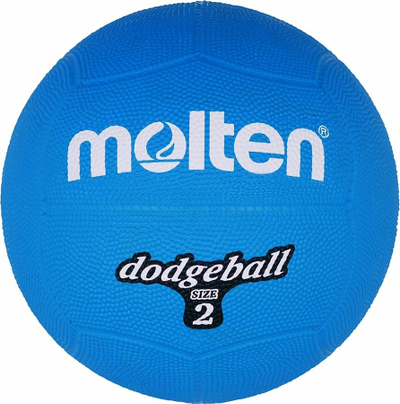 Top dodgeball Molten DB2-B, madhësia 2, gome, i kaltër