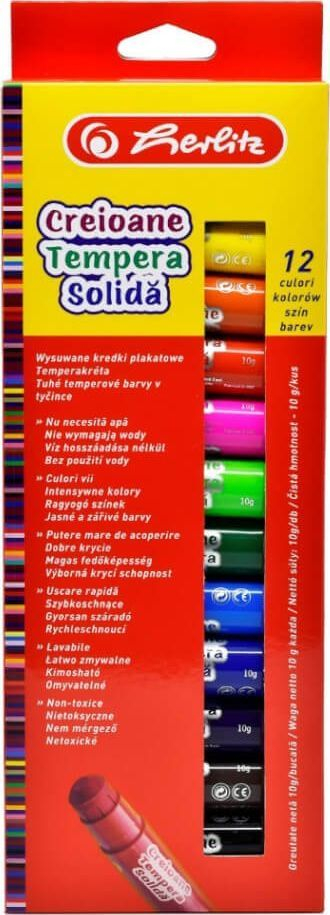 Ngjyra posteri në stik Herlitz, 12 ngjyra