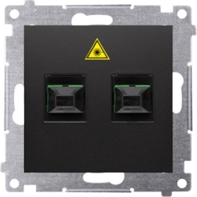 Modul optik Kontakt Simon 54 DGS2.01/49, prizë dyshe SC APC, IP20, i zi mat