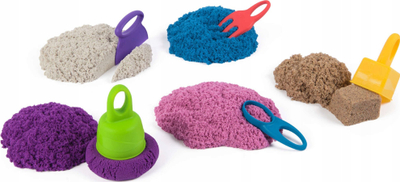 Set rërë kinetike Kinetic Sand Variety Case, 3 stile, 0.9kg, me 5 vegla