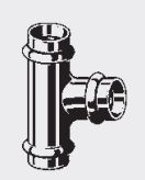 Tee редукциона Viega 324902, 42 x 22 x 42mm, бакар