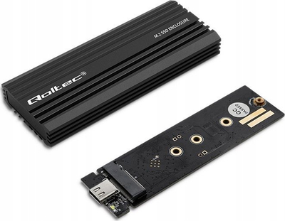 Kuti e jashtme Qoltec NV2270, për SSD M.2 SATA NVMe, USB C, deri 2TB, gri