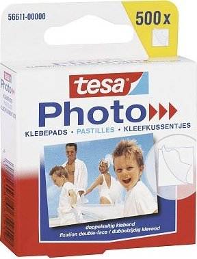 Самолепливи перничиња за фотографии Tesa 56611, 500 парчиња, двострани, без киселина