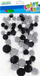 Pomponë dekorativë Craft with Fun Grey Pompons, set me 90 copë, gri dhe të zinj
