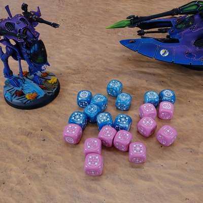 Set zare Q-Workshop Crosshairs Compact D6, 20 copa, 14mm, blu dhe rozë