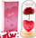 Trëndafil dekorativ Eternal Rose me kupë xhami, dritë LED, 18.5x8cm, i kuq