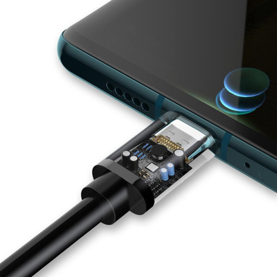 Kabllo Dudao USB-A - USB-C, 1m, e zezë