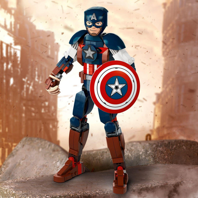 Figurë LEGO Marvel Captain America për ndërtim, 310 copa, 25 cm, me shumë ngjyra