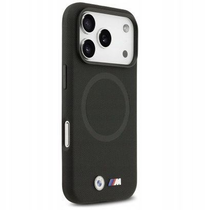 Mbulesë telefoni BMW M FW MagSafe, për iPhone 17 Pro Max, eco leather, e zezë