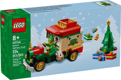 Lodër ndërtimi LEGO Santa's Delivery Truck, set ndërtimi festiv, kamion i kuq