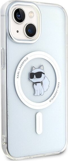 Klloçkë Karl Lagerfeld IML Choupette MagSafe për iPhone 13 14 15, 6.1", transparente
