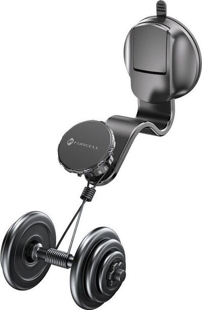 Mbajtëse magnetike për makinë Forcell MagFlex, krah 20 cm, rrotullim 360°, e zezë
