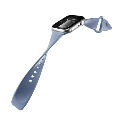 Rrip për orë inteligjente Puro ICON për Apple Watch, 44-49mm, silikon, blu e çelët