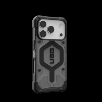 Mbrojtëse telefoni UAG Pathfinder MagSafe për iPhone 17 Pro, që s’e ha gomari nga goditjet, transparente gri