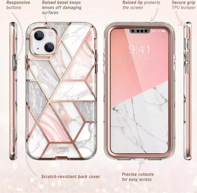 Mbulesë telefoni Supcase Cosmo për iPhone 14 Plus, TPU edhe polikarbonat, me dizajn mermeri