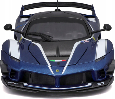 Makina model Bburago Ferrari R&amp;P FXX K EVO, 1:18, numri 27, e kaltër