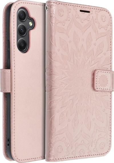 Mbulesë libri OEM Mezzo Mandala për Samsung Galaxy A34 5G, me xhepa kartash, rozë