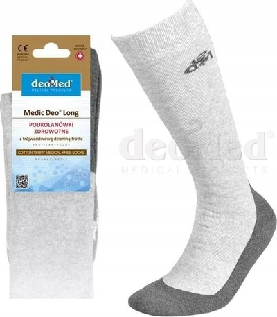 Чорапи до колена JJW MEDIC DEO LONG, антисептички, сиво пепеласти, 35-37