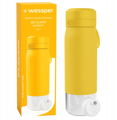 Shishe filtruese WESSPER B2 Glass Actitex, 700 ml, e verdhë